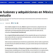 Valor de fusiones y adquisiciones en Mxico aumenta 22.6%: estudio